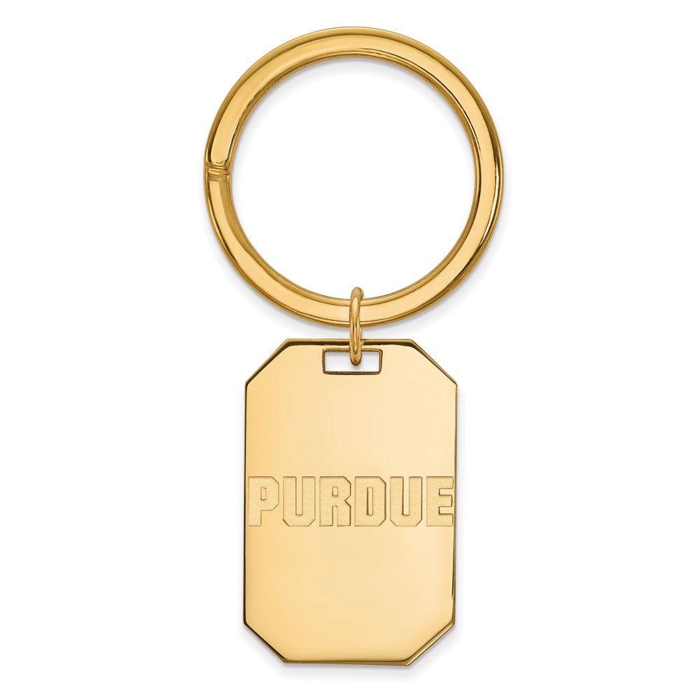 14k Gold Plated Silver Purdue Key Chain, Item M9472 by The Black Bow Jewelry Co.