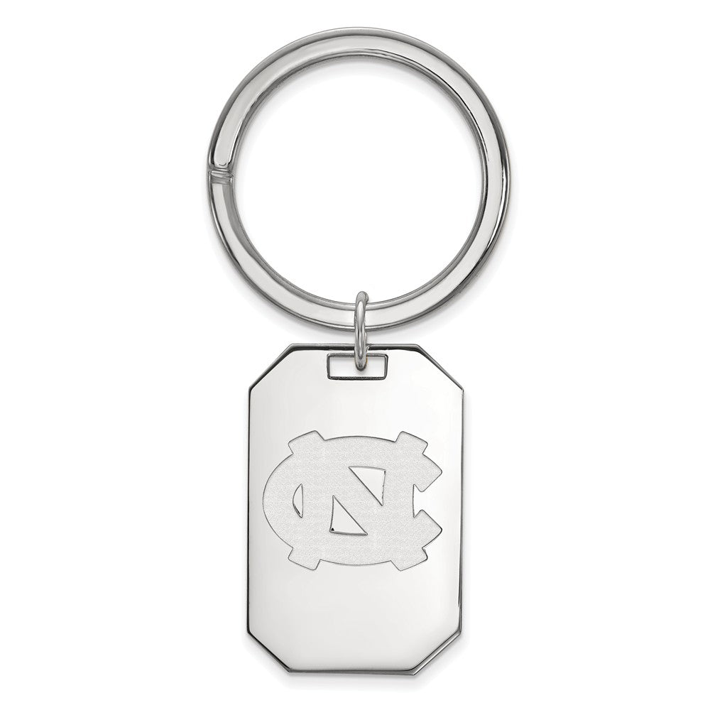 Sterling Silver North Carolina Logo Key Chain, Item M9532 by The Black Bow Jewelry Co.