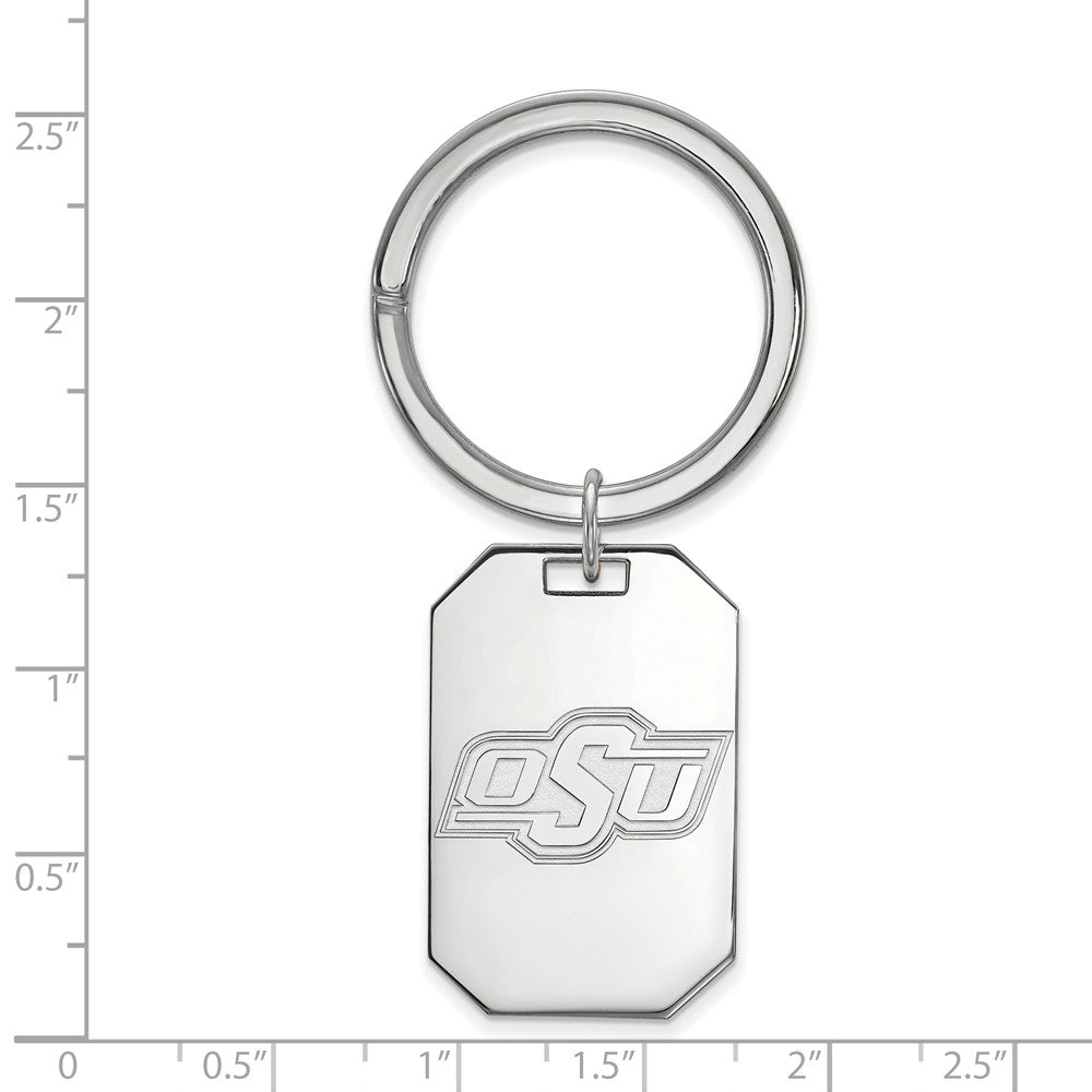 Alternate view of the Sterling Silver Oklahoma State Key Chain by The Black Bow Jewelry Co.