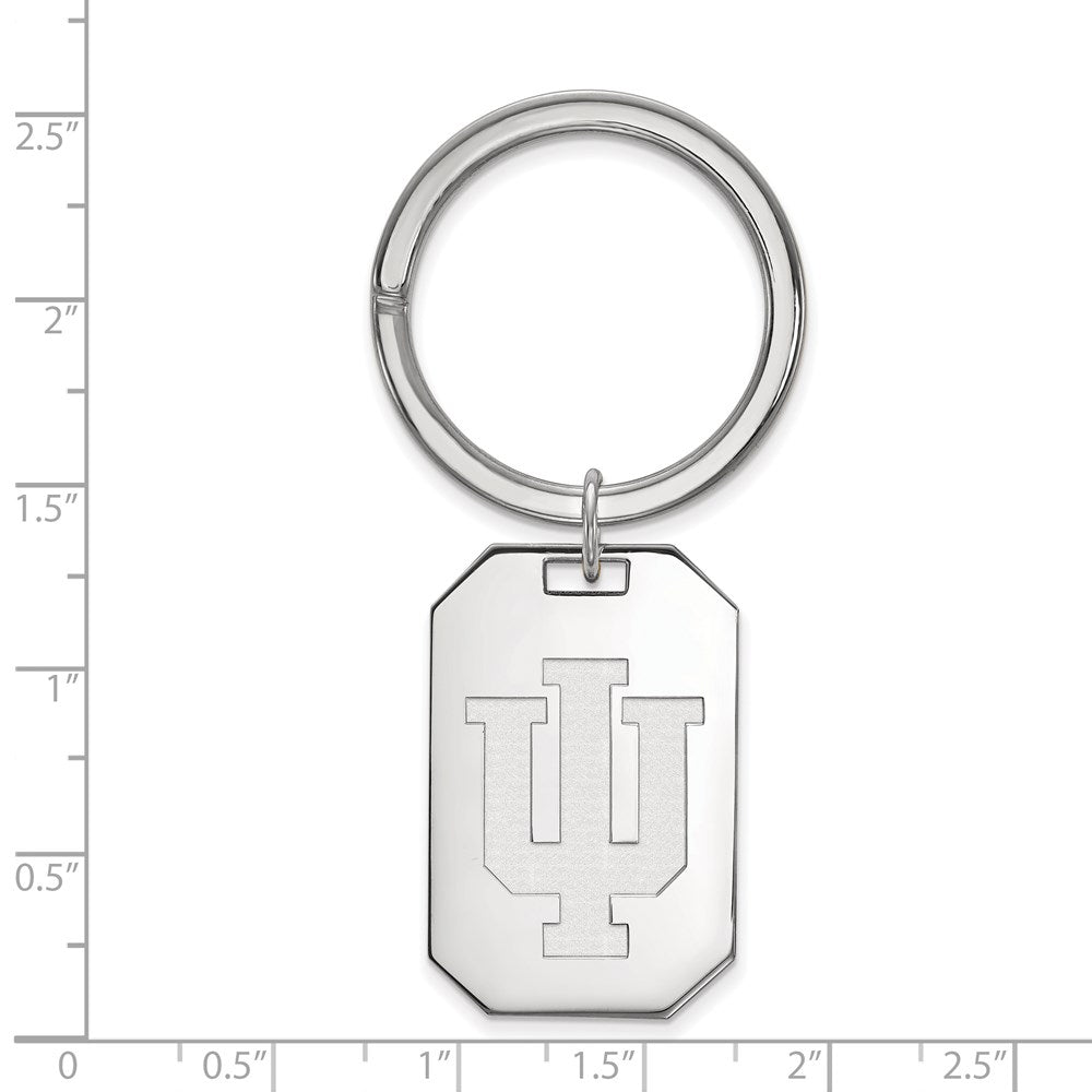 Alternate view of the Sterling Silver Indiana U Key Chain by The Black Bow Jewelry Co.