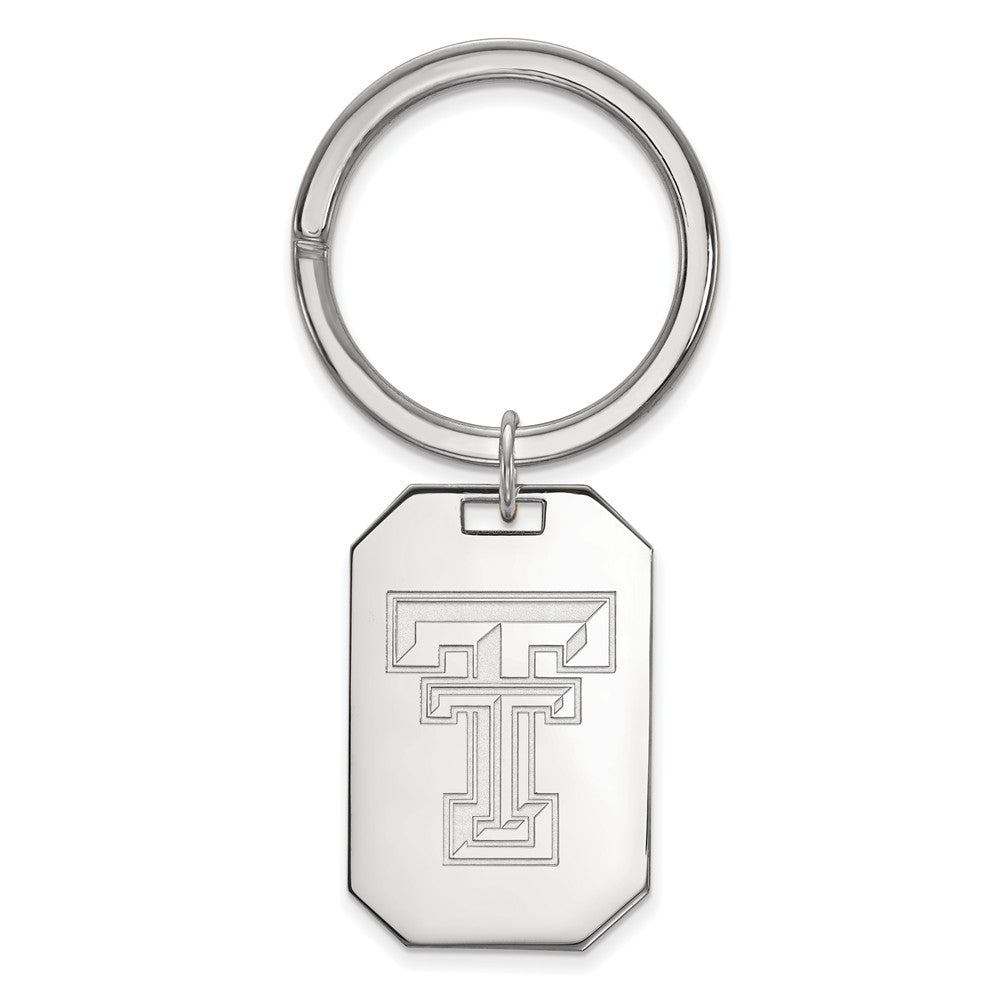 Sterling Silver Texas Tech U Key Chain, Item M9546 by The Black Bow Jewelry Co.