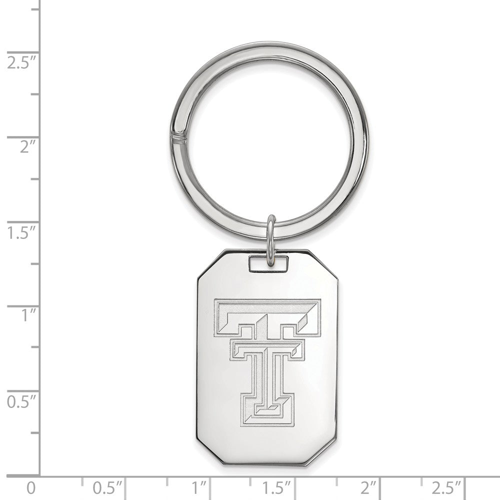 Alternate view of the Sterling Silver Texas Tech U Key Chain by The Black Bow Jewelry Co.