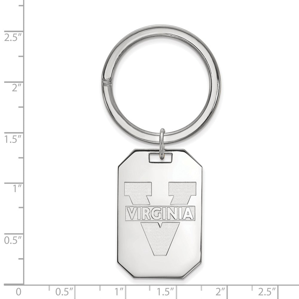 Alternate view of the Sterling Silver U of Virginia Key Chain by The Black Bow Jewelry Co.