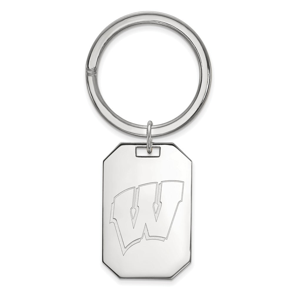 Sterling Silver U of Wisconsin Key Chain, Item M9559 by The Black Bow Jewelry Co.