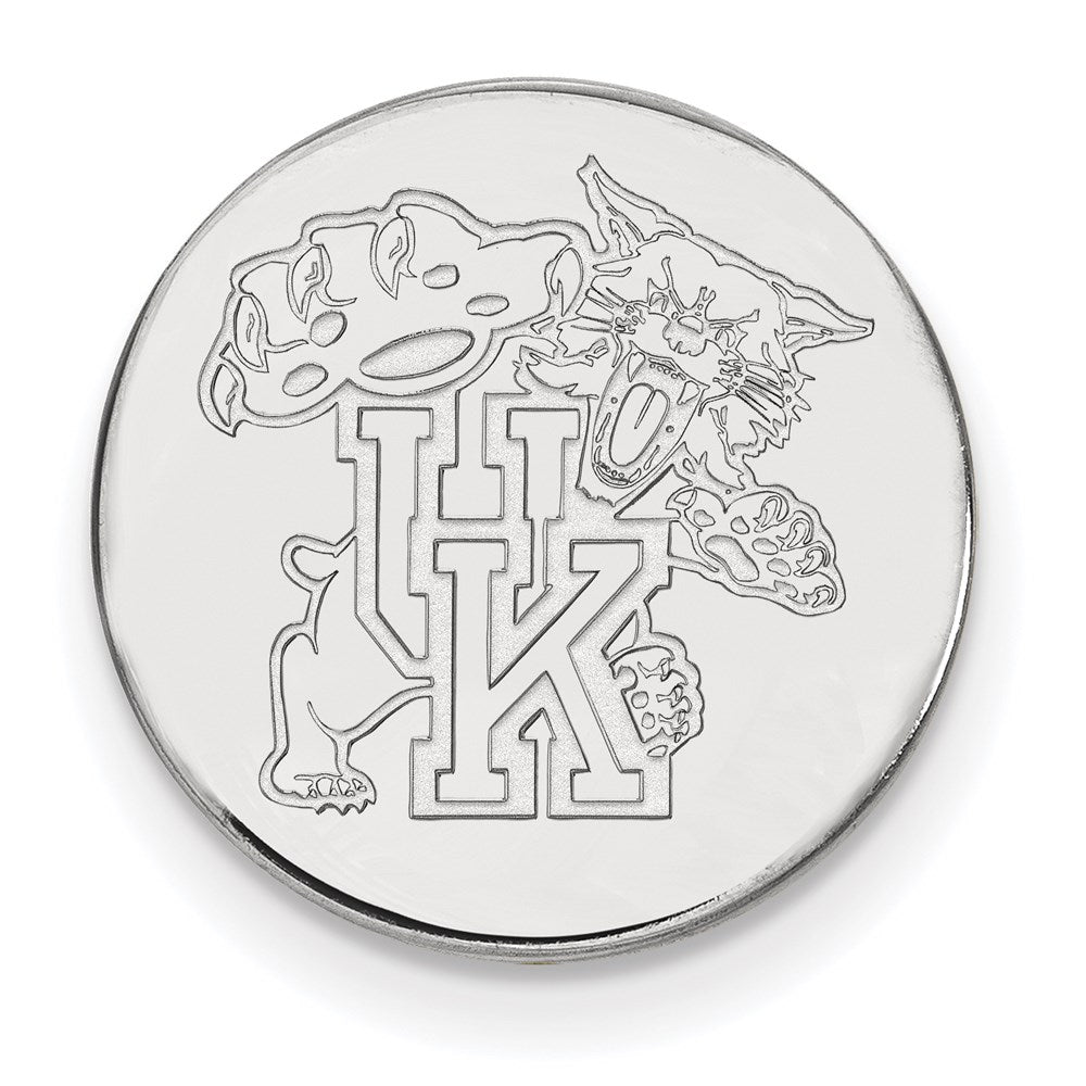 Alternate view of the Sterling Silver U of Kentucky Black Leather Key Chain by The Black Bow Jewelry Co.