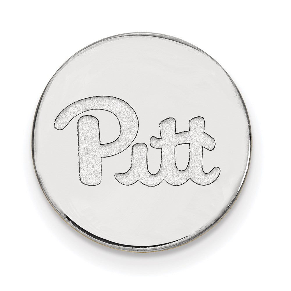 Alternate view of the Sterling Silver U of Pittsburgh Black Leather Key Chain by The Black Bow Jewelry Co.