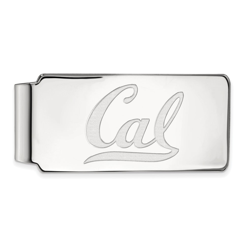 10k White Gold U of California Berkeley Money Clip, Item M9629 by The Black Bow Jewelry Co.