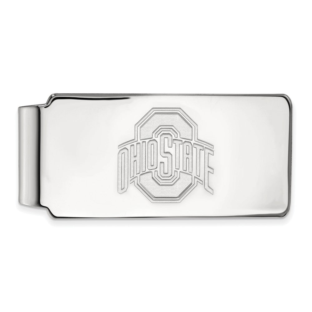 10k White Gold Ohio State Money Clip, Item M9673 by The Black Bow Jewelry Co.
