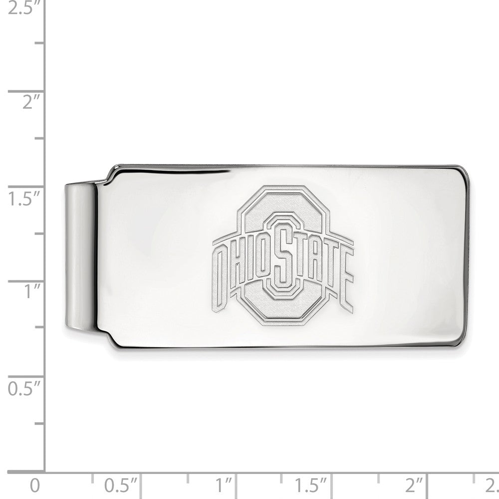 Alternate view of the 10k White Gold Ohio State Money Clip by The Black Bow Jewelry Co.