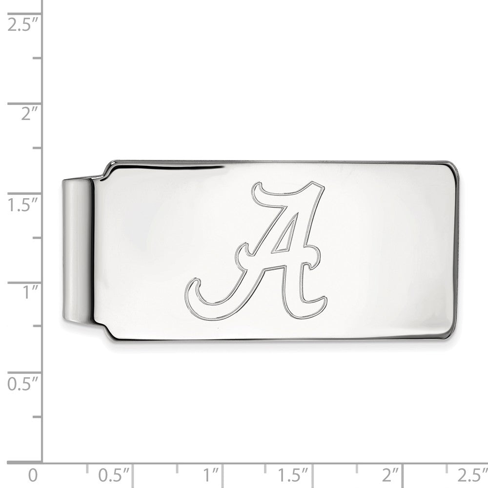 Alternate view of the 10k White Gold U of Alabama Money Clip by The Black Bow Jewelry Co.