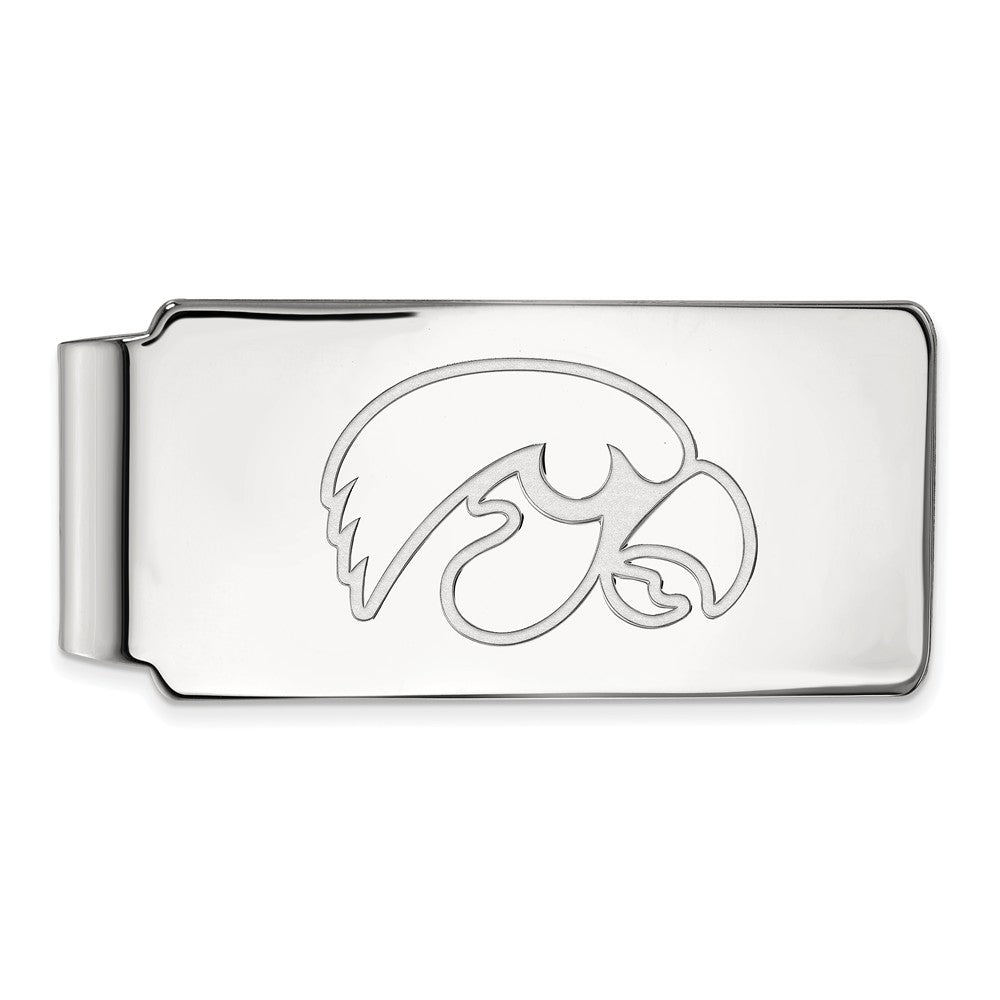 10k White Gold U of Iowa Money Clip, Item M9678 by The Black Bow Jewelry Co.