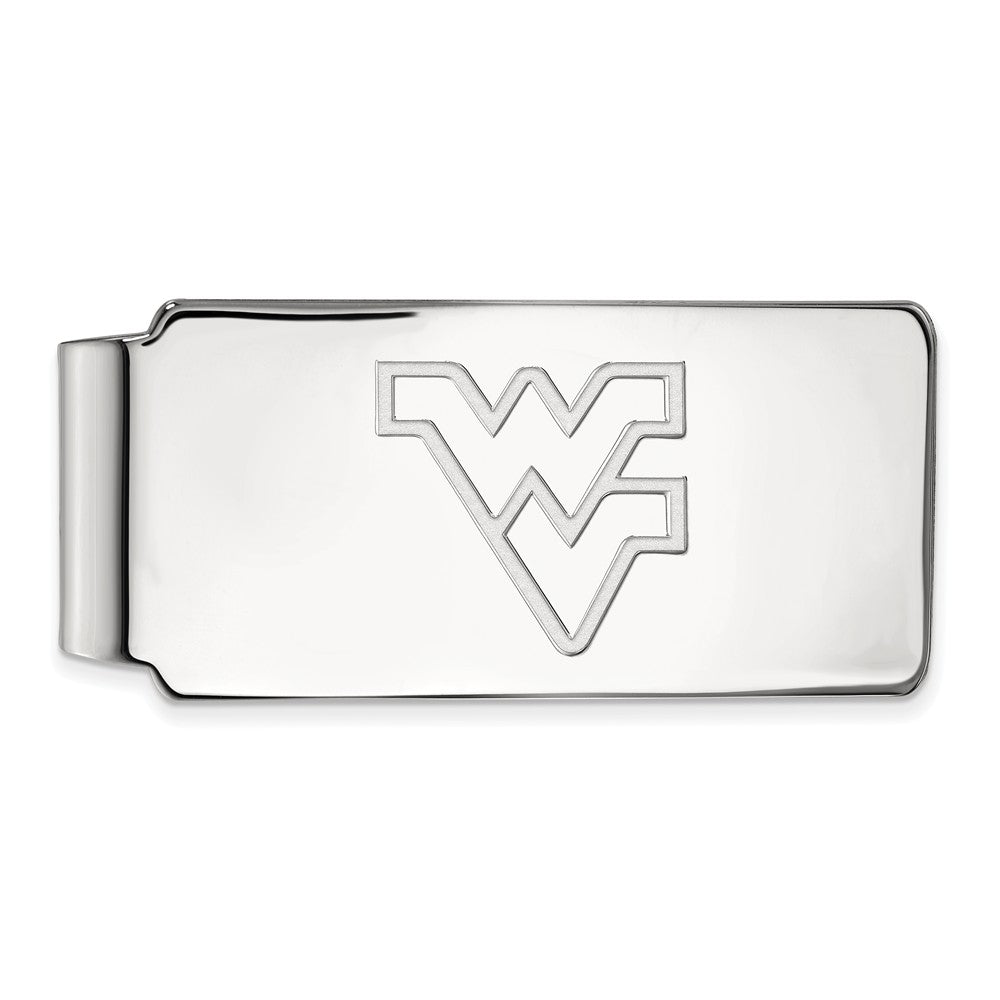 10k White Gold West Virginia U Money Clip, Item M9689 by The Black Bow Jewelry Co.