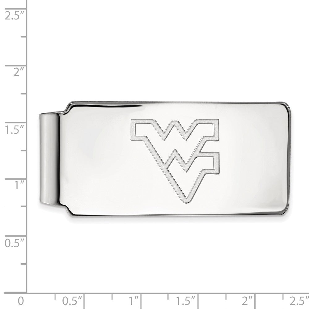 Alternate view of the 10k White Gold West Virginia U Money Clip by The Black Bow Jewelry Co.
