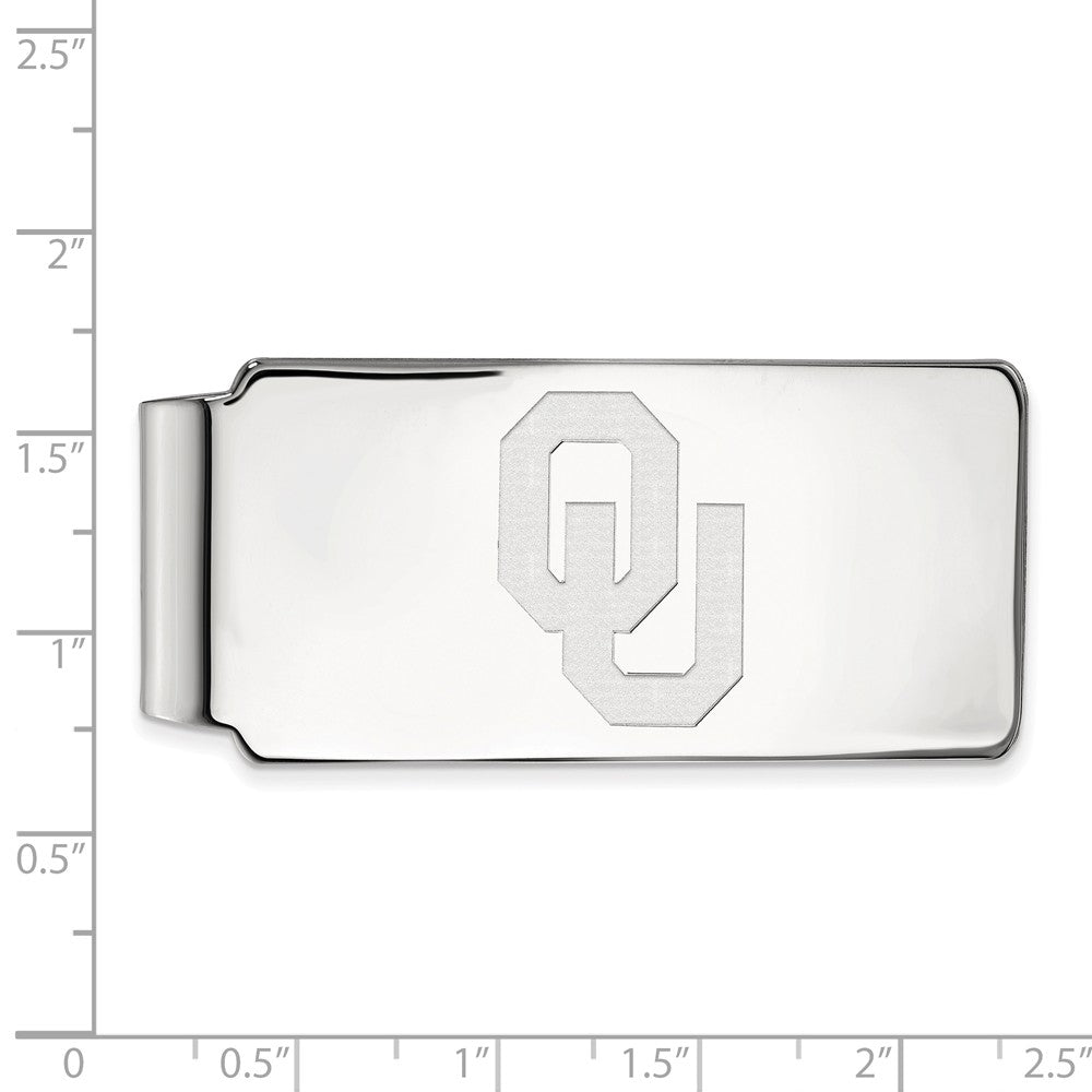 Alternate view of the 10k White Gold University of Oklahoma Money Clip by The Black Bow Jewelry Co.