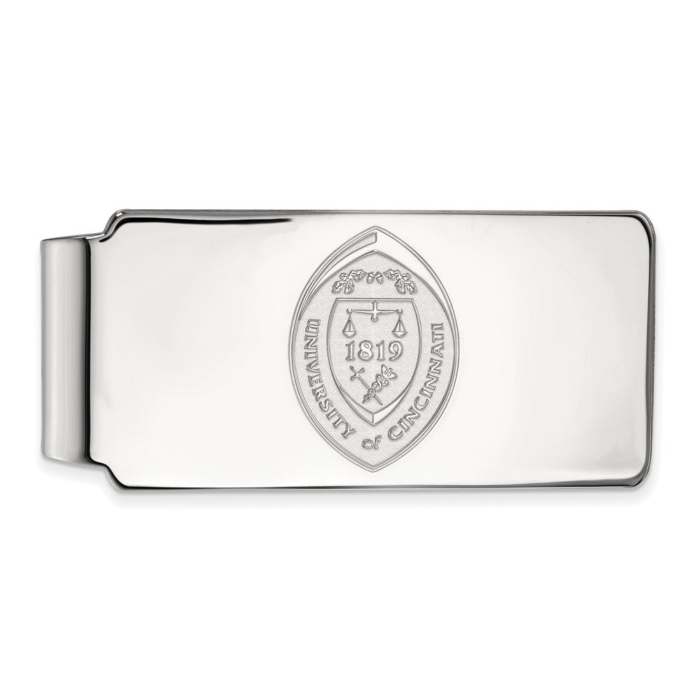 10k White Gold U of Cincinnati Crest Money Clip, Item M9710 by The Black Bow Jewelry Co.