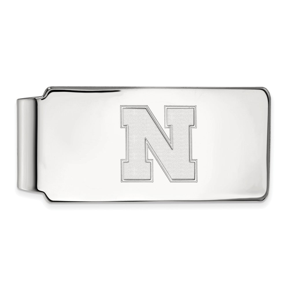 10k White Gold U of Nebraska Money Clip, Item M9716 by The Black Bow Jewelry Co.