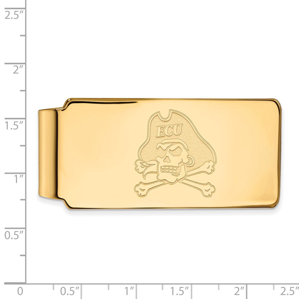 Alternate view of the 10k Yellow Gold East Carolina U Money Clip by The Black Bow Jewelry Co.