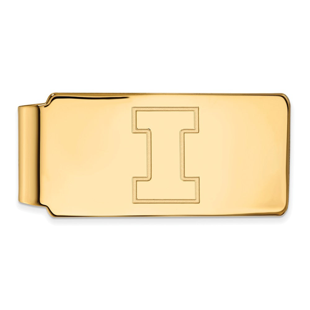 10k Yellow Gold U of Illinois Money Clip, Item M9799 by The Black Bow Jewelry Co.