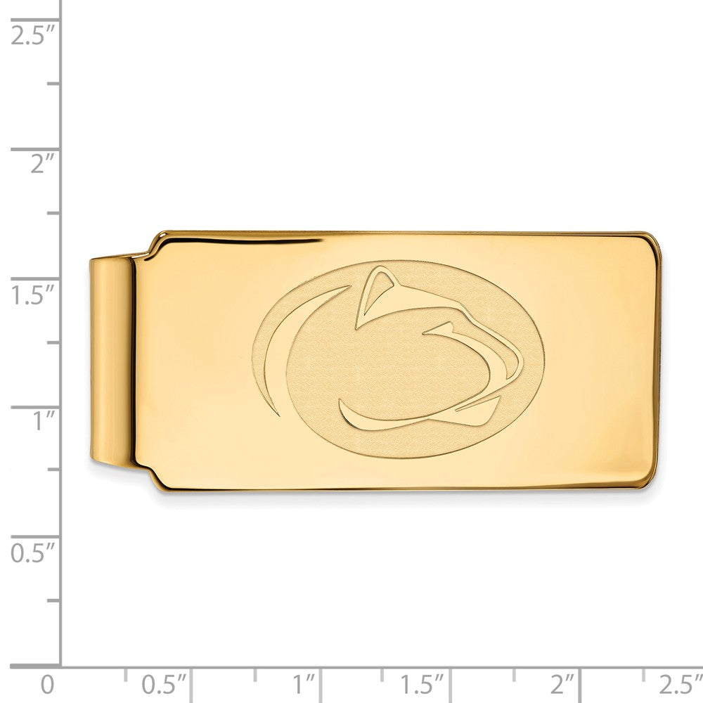 Alternate view of the 10k Yellow Gold Penn State Logo Money Clip by The Black Bow Jewelry Co.