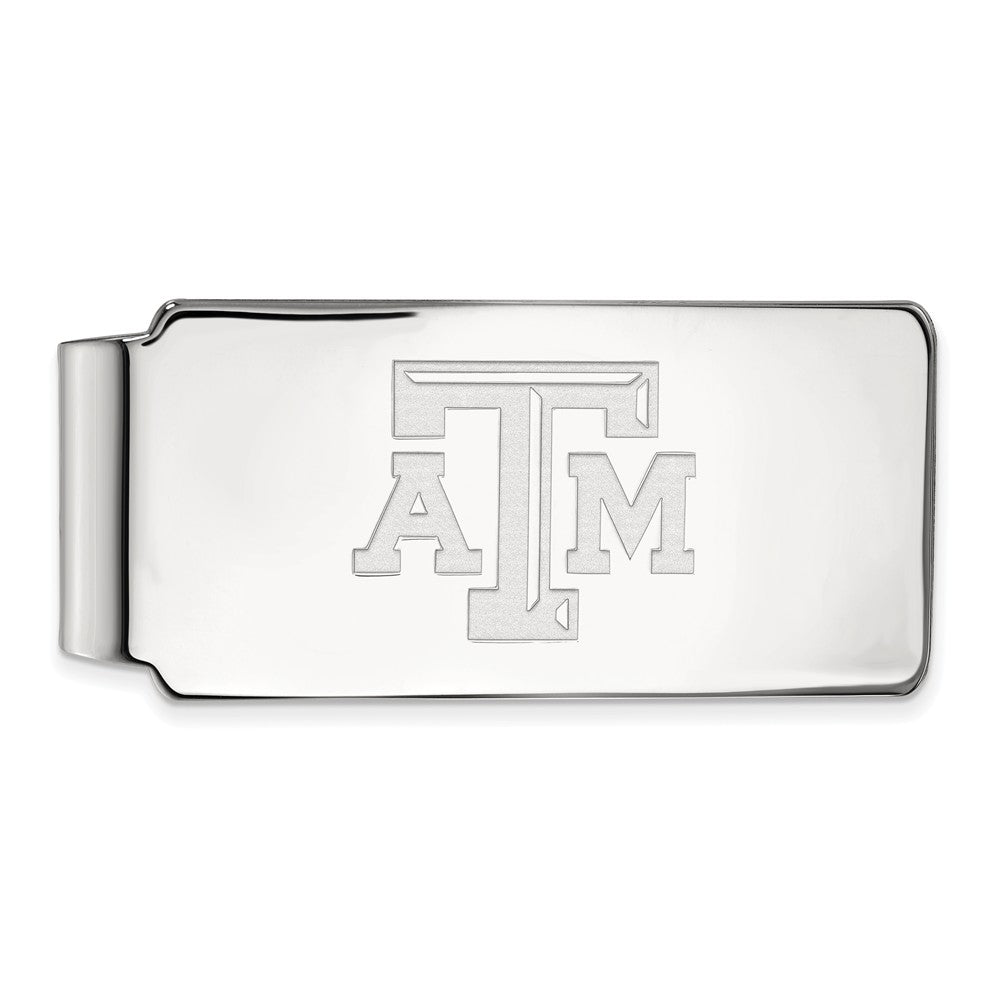 14k White Gold Texas A&M U Money Clip, Item M9882 by The Black Bow Jewelry Co.