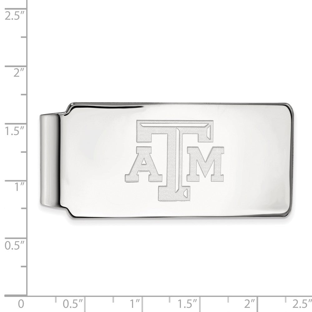 Alternate view of the 14k White Gold Texas A&M U Money Clip by The Black Bow Jewelry Co.