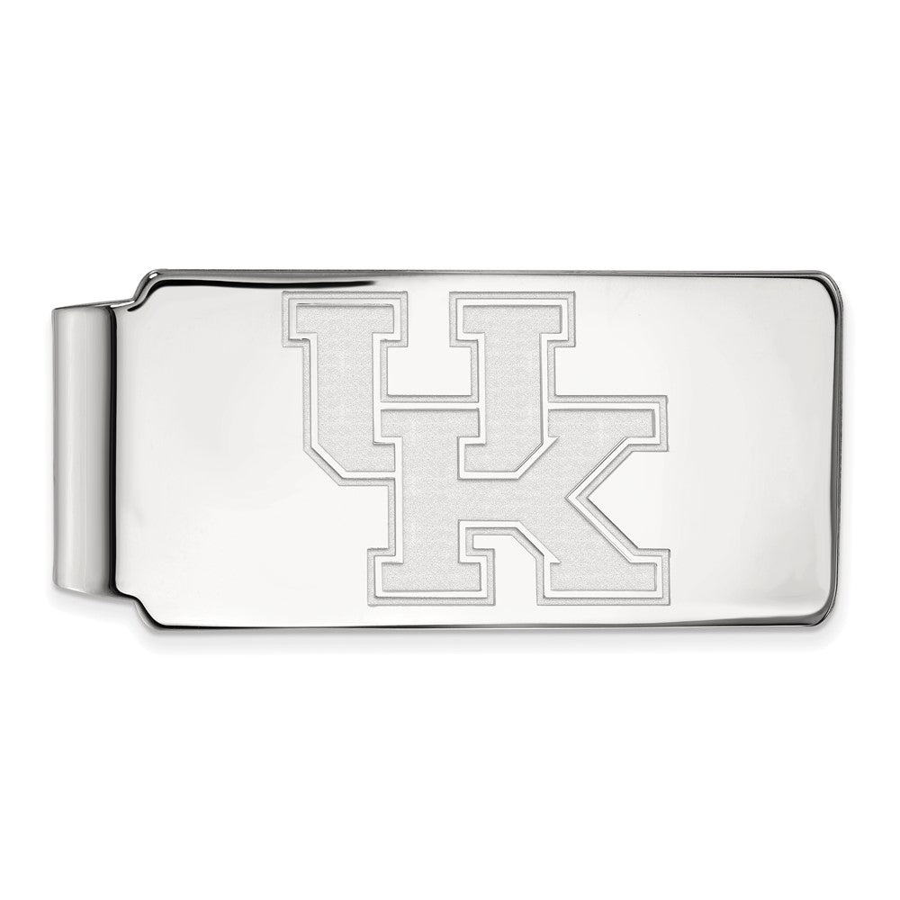 14k White Gold U of Kentucky Logo Money Clip, Item M9920 by The Black Bow Jewelry Co.