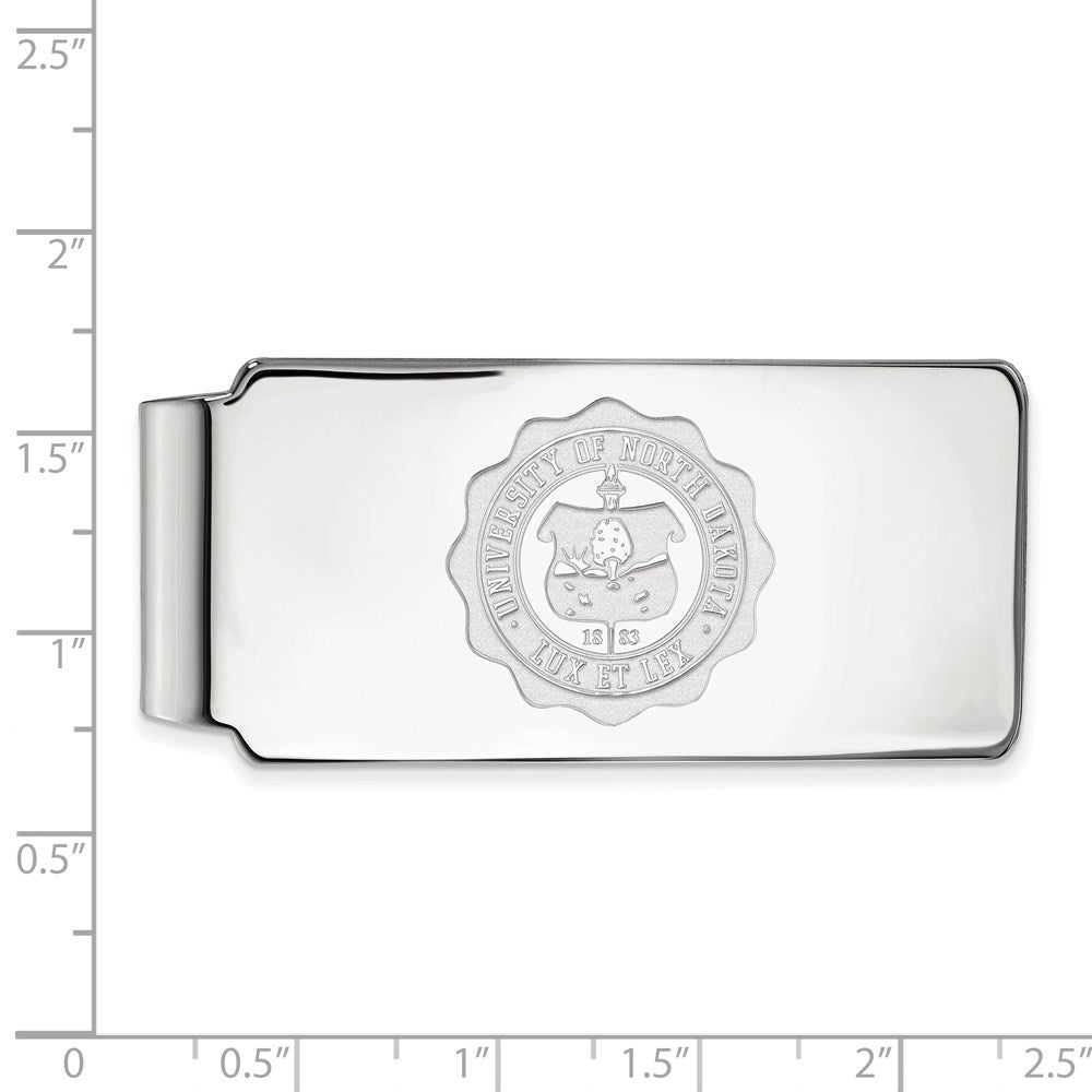 Alternate view of the 14k White Gold North Dakota Crest Money Clip by The Black Bow Jewelry Co.