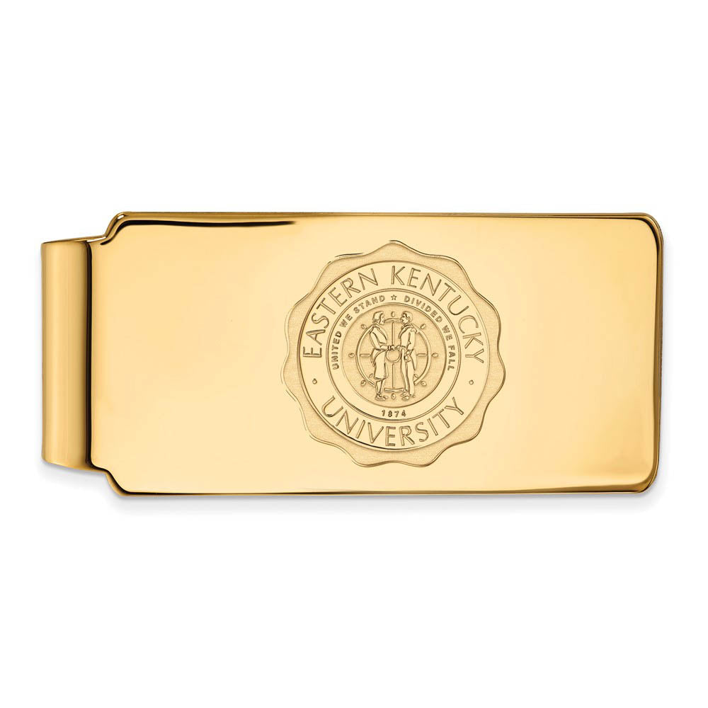 14k Yellow Gold Eastern Kentucky U Crest Money Clip, Item M9997 by The Black Bow Jewelry Co.