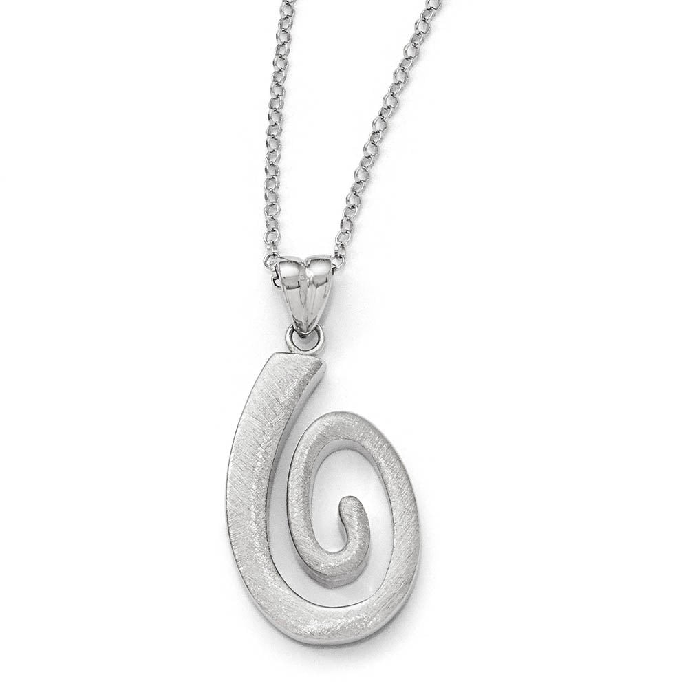 Textured Coil Necklace in Sterling Silver, 17-18.5 Inch, Item N10282 by The Black Bow Jewelry Co.