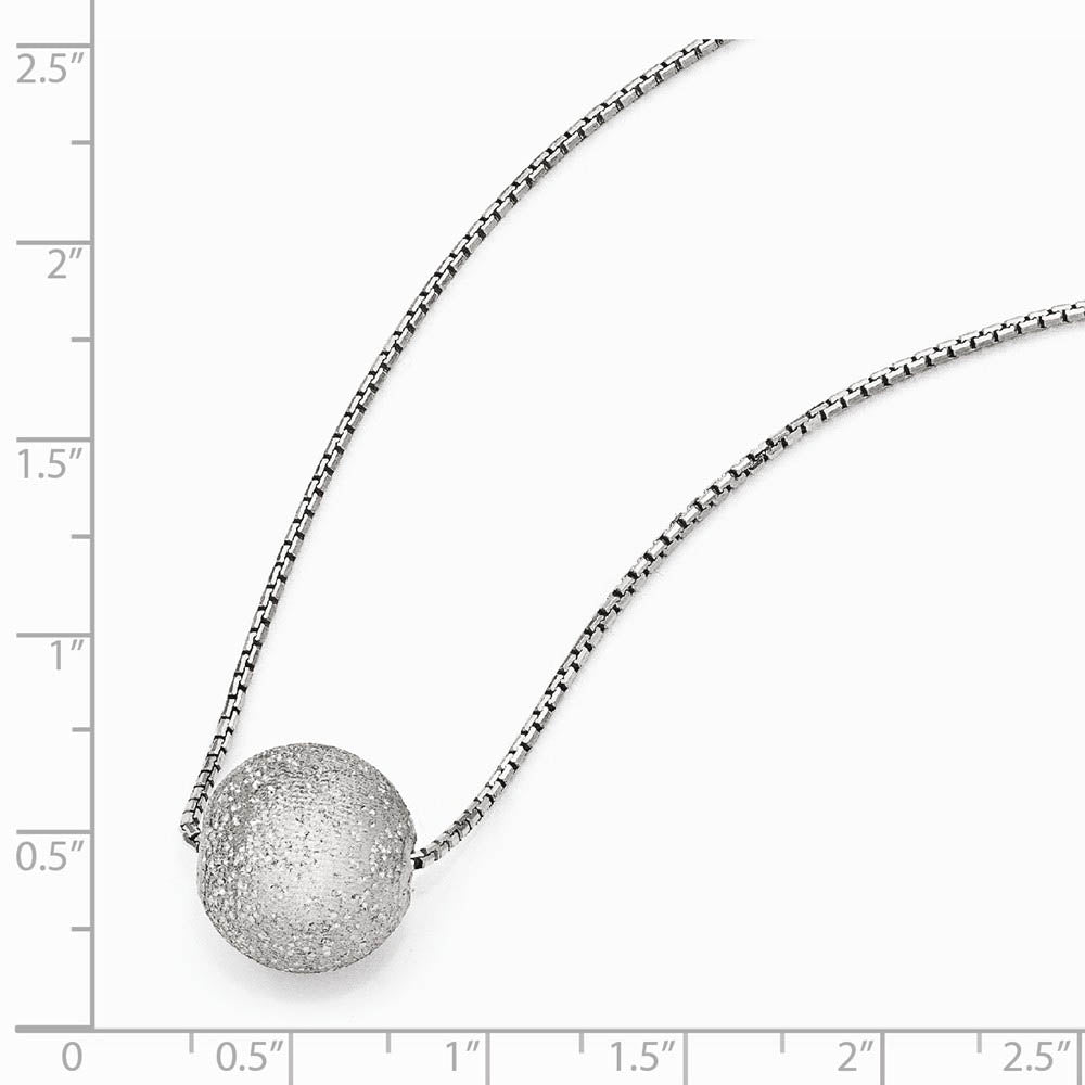 Alternate view of the 15mm Laser-Cut Bead & Box Chain Necklace in Sterling Silver 18-20 Inch by The Black Bow Jewelry Co.