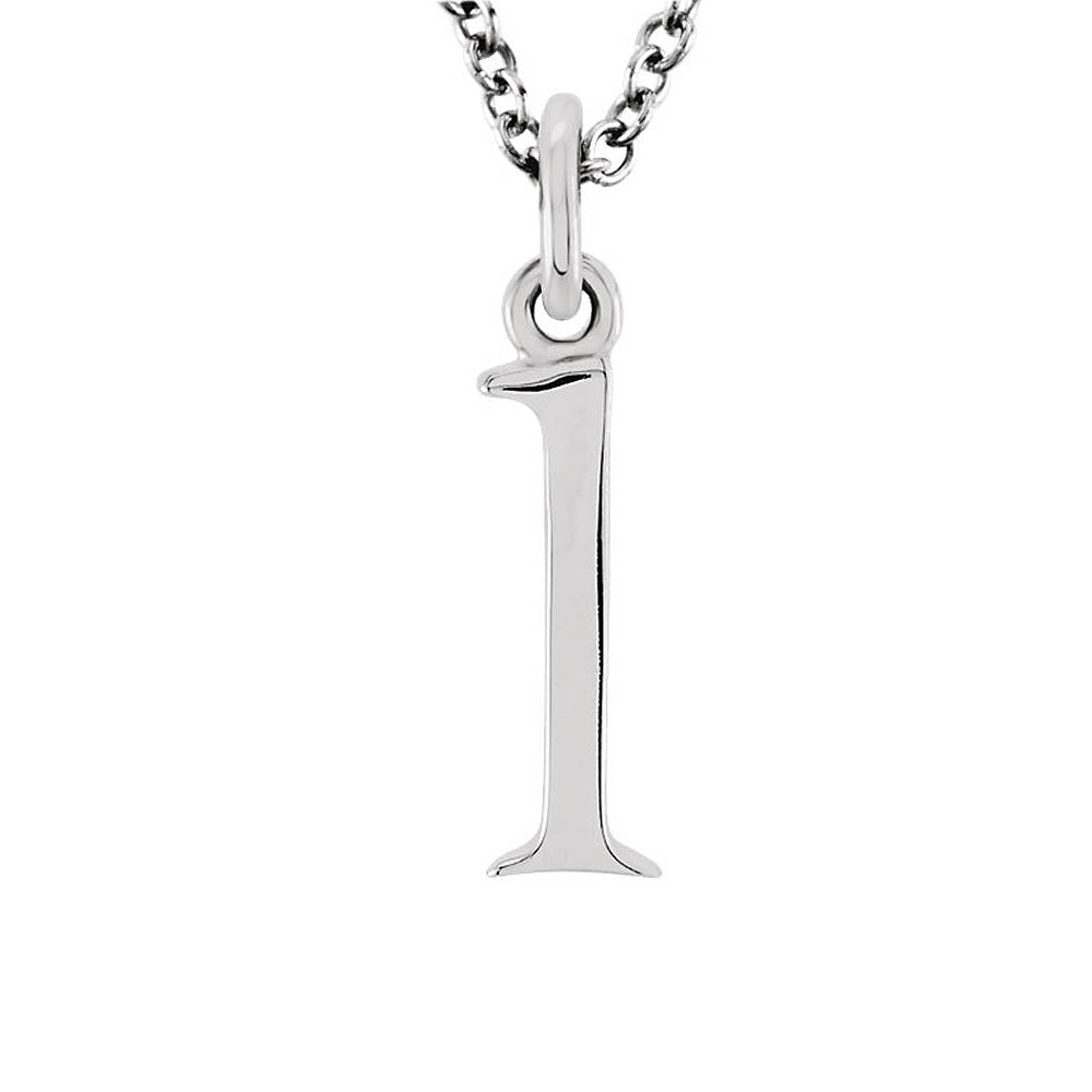 The Abbey Lower Case Initial 'l' Necklace in 14k White Gold, 16 Inch, Item N10361-L by The Black Bow Jewelry Co.