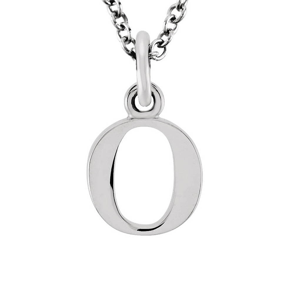 The Abbey Lower Case Initial 'o' Necklace in 14k White Gold, 16 Inch, Item N10361-O by The Black Bow Jewelry Co.