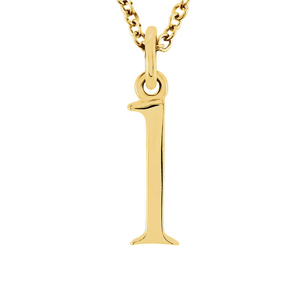 The Abbey Lower Case Initial 'l' Necklace in 14k Yellow Gold, 16 Inch, Item N10362-L by The Black Bow Jewelry Co.