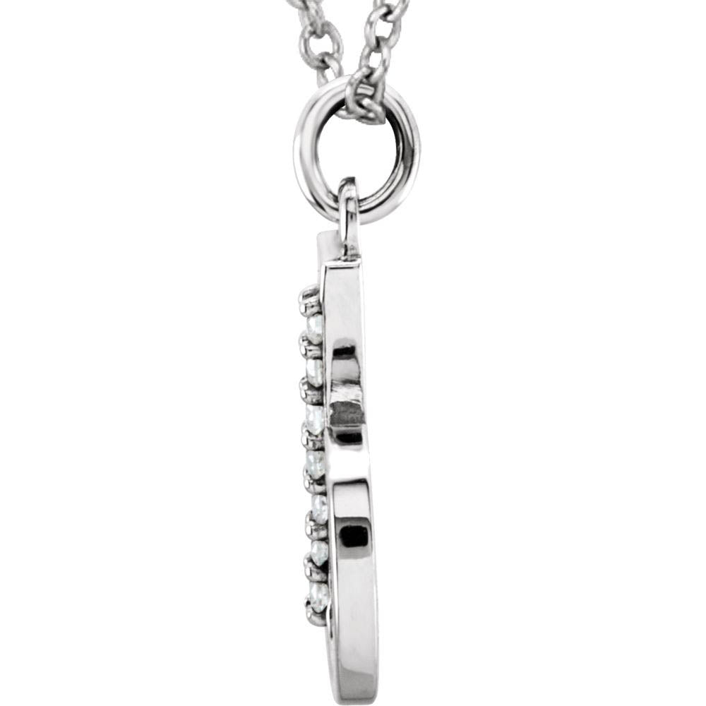 Alternate view of the The Abbey 14k White Gold Diamond Lower Case Initial 'b' Necklace 16 In by The Black Bow Jewelry Co.