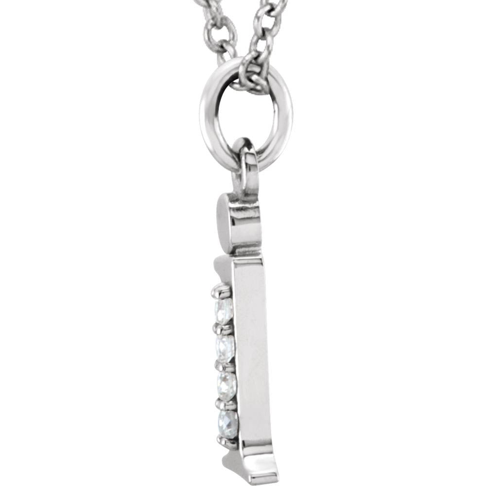 Alternate view of the The Abbey 14k White Gold Diamond Lower Case Initial 'i' Necklace 16 In by The Black Bow Jewelry Co.