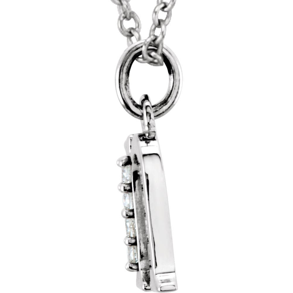 Alternate view of the The Abbey 14k White Gold Diamond Lower Case Initial 'n' Necklace 16 In by The Black Bow Jewelry Co.