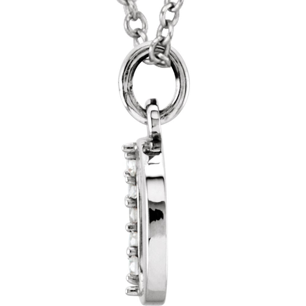 Alternate view of the The Abbey 14k White Gold Diamond Lower Case Initial 'o' Necklace 16 In by The Black Bow Jewelry Co.