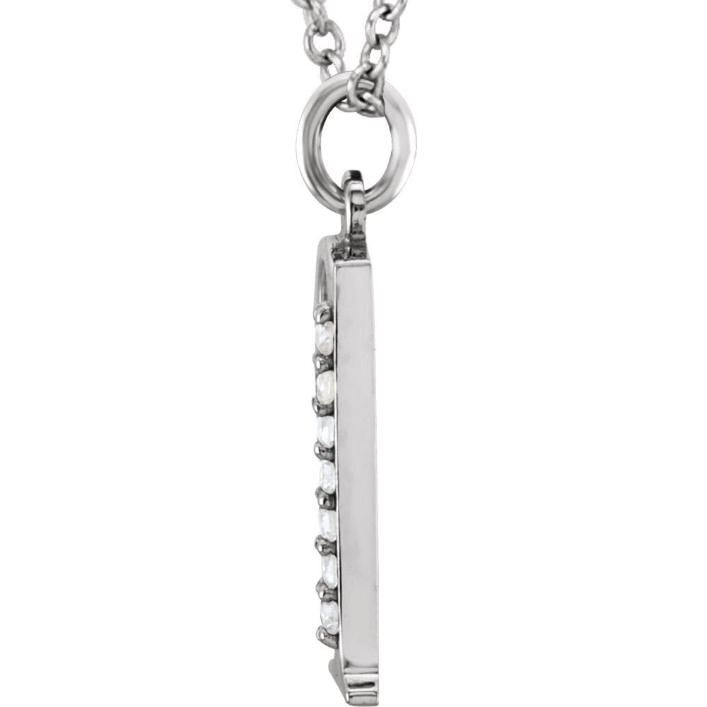 Alternate view of the The Abbey 14k White Gold Diamond Lower Case Initial 'q' Necklace 16 In by The Black Bow Jewelry Co.