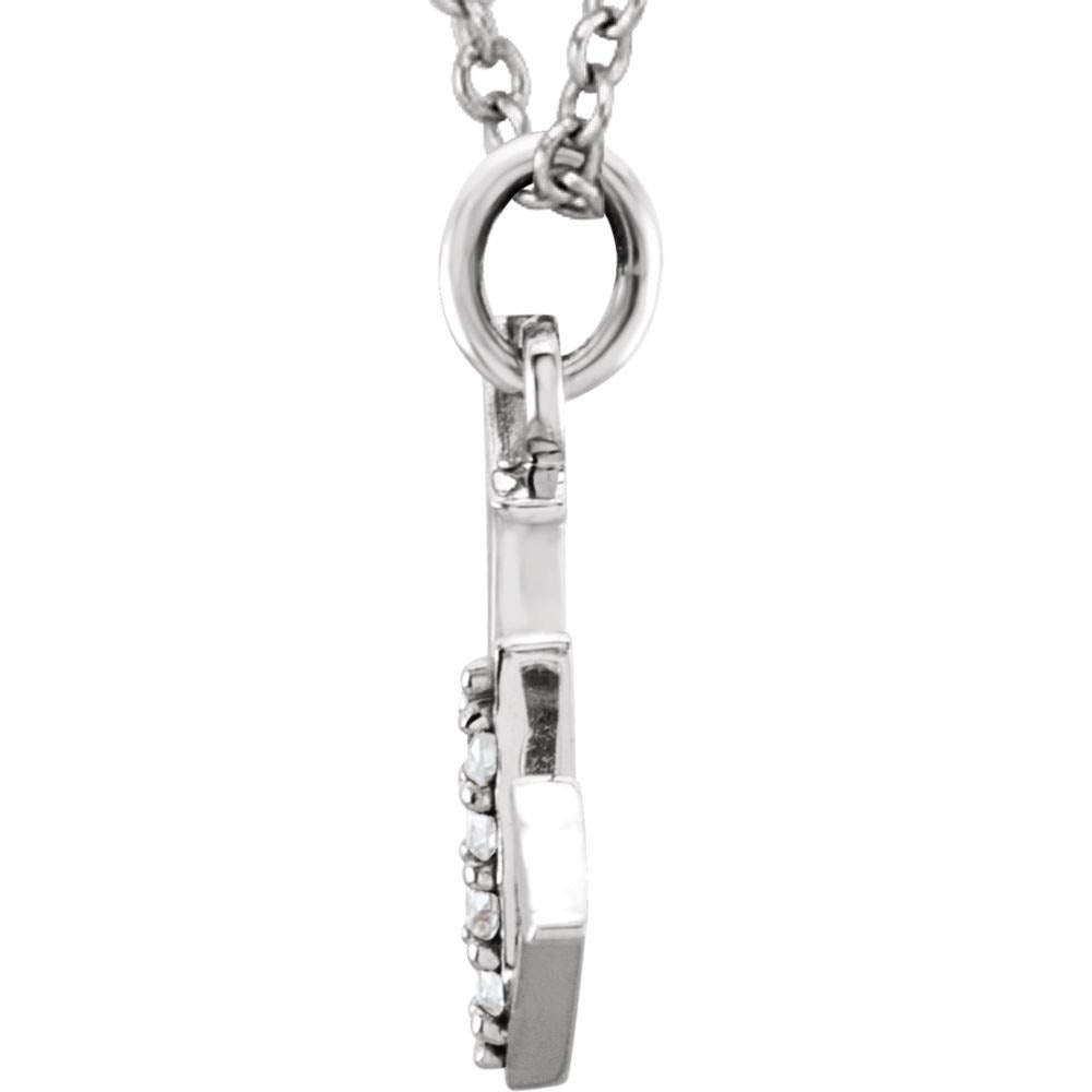 Alternate view of the The Abbey 14k White Gold Diamond Lower Case Initial 'w' Necklace 16 In by The Black Bow Jewelry Co.