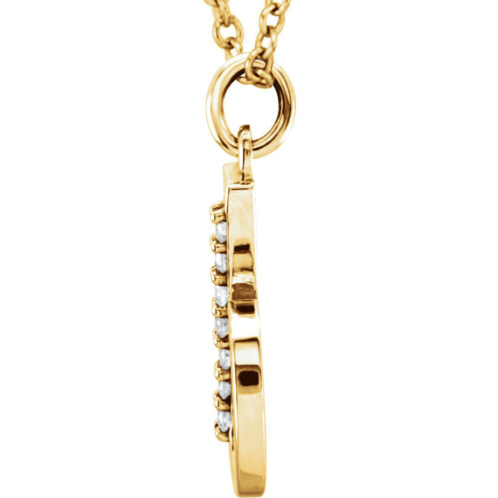 Alternate view of the The Abbey 14k Yellow Diamond Lower Case Initial 'b' Necklace 16 Inch by The Black Bow Jewelry Co.