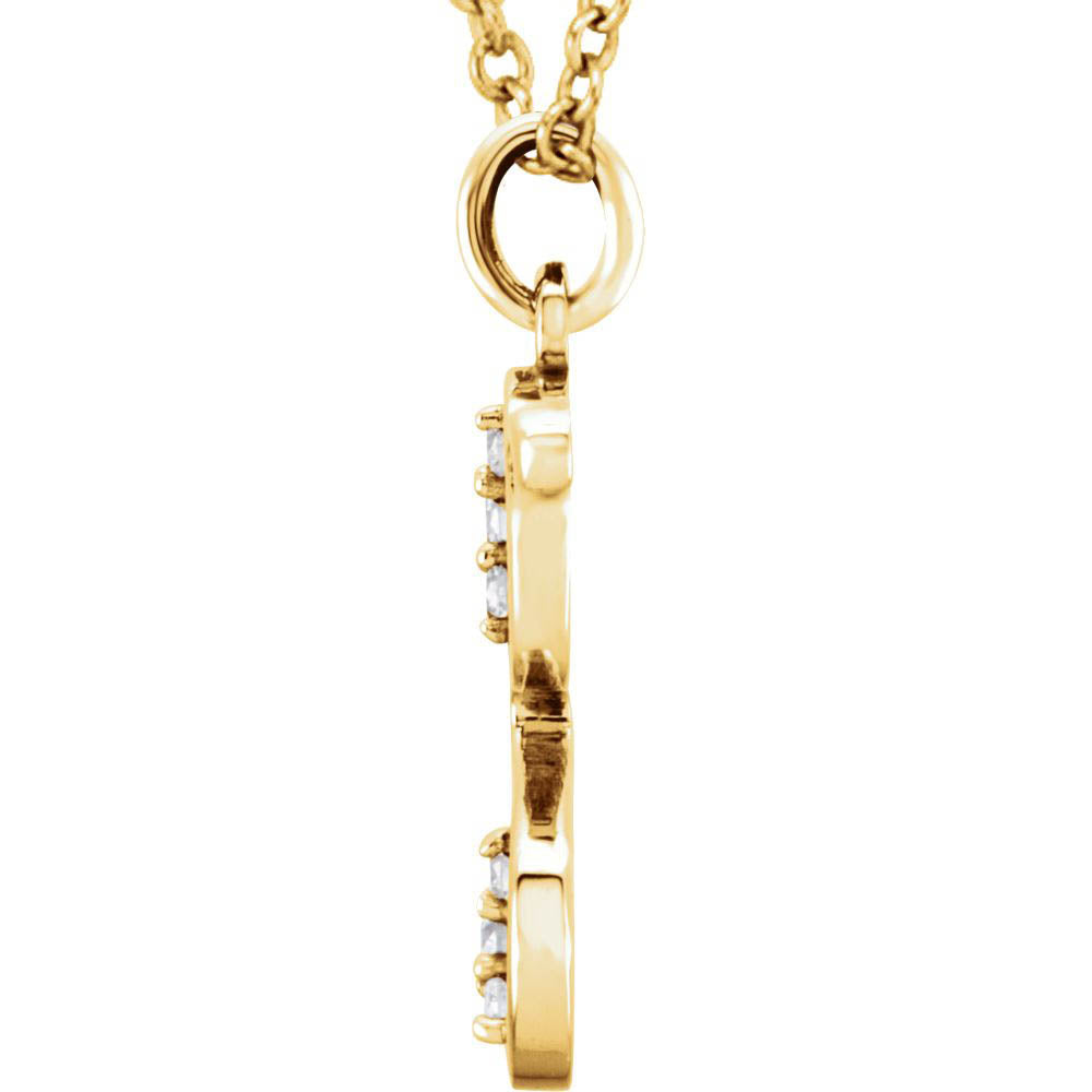 Alternate view of the The Abbey 14k Yellow Diamond Lower Case Initial 'g' Necklace 16 Inch by The Black Bow Jewelry Co.