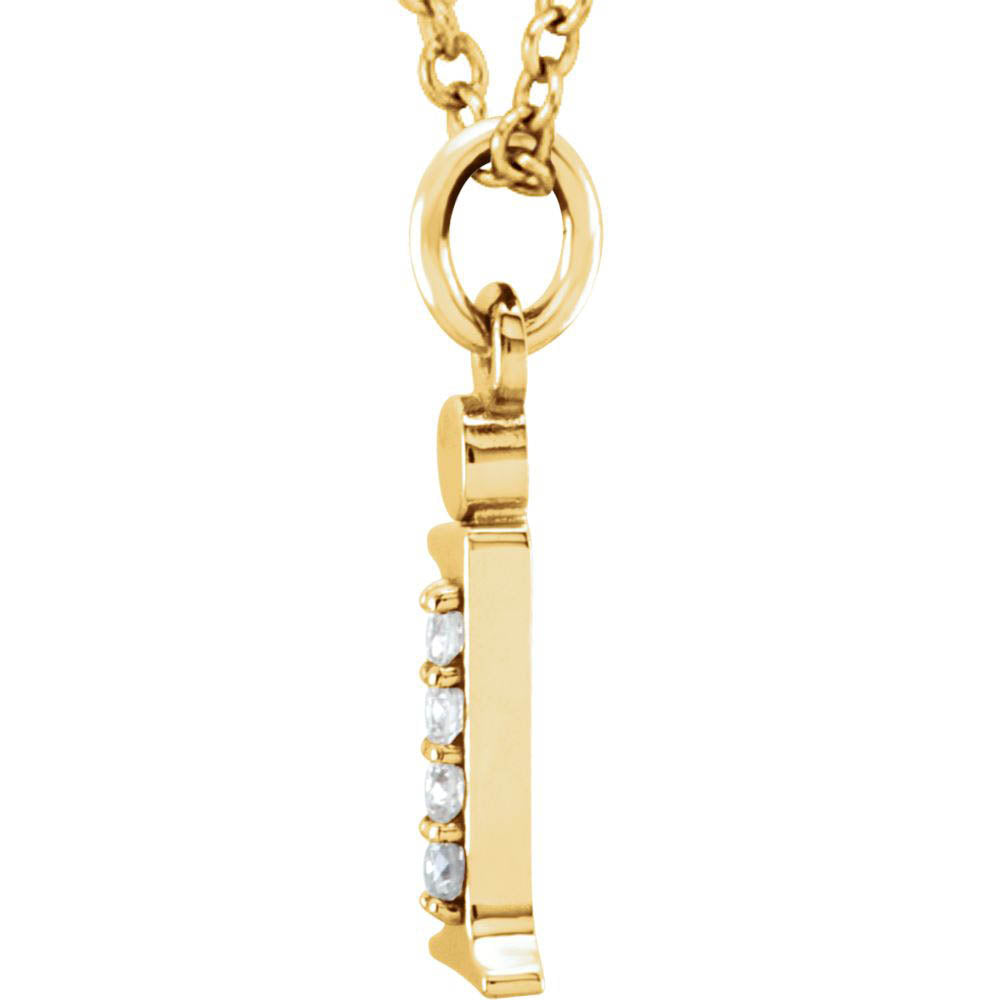 Alternate view of the The Abbey 14k Yellow Diamond Lower Case Initial 'i' Necklace 16 Inch by The Black Bow Jewelry Co.