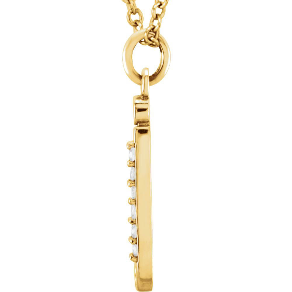 Alternate view of the The Abbey 14k Yellow Diamond Lower Case Initial 'j' Necklace 16 Inch by The Black Bow Jewelry Co.