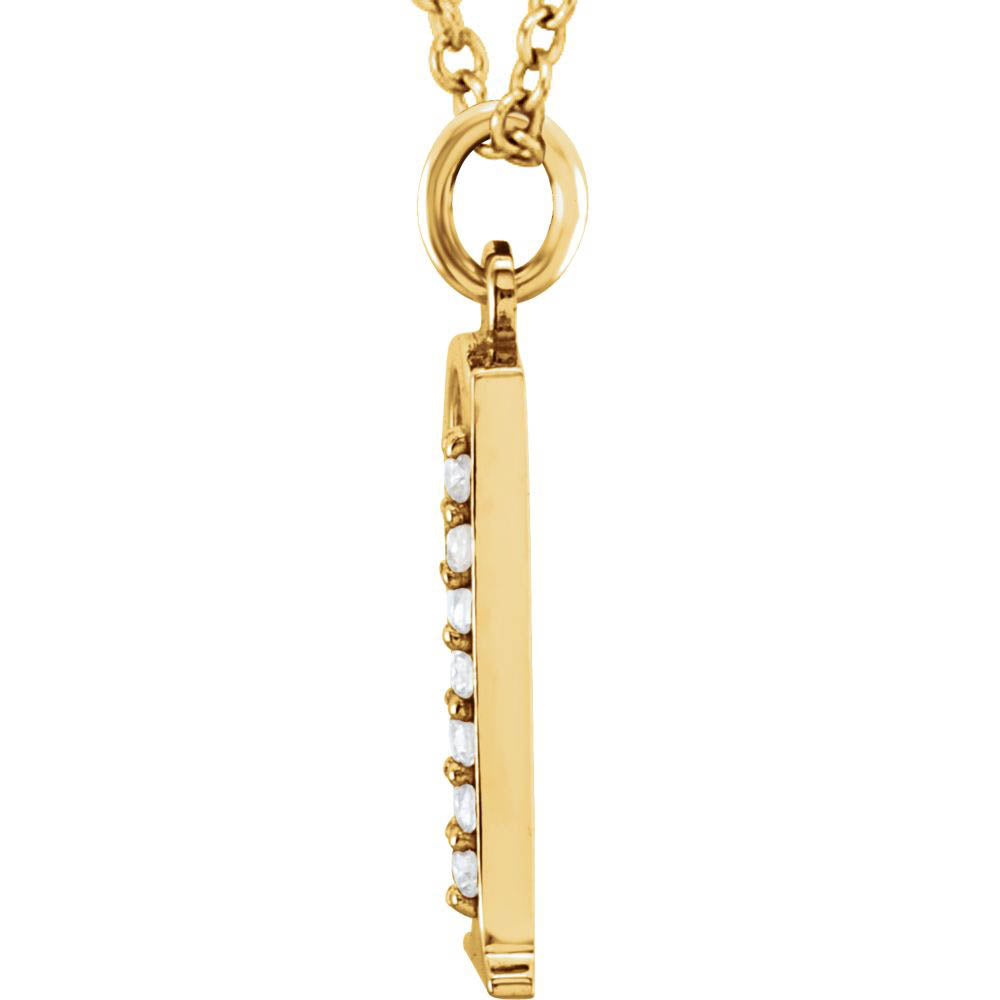 Alternate view of the The Abbey 14k Yellow Diamond Lower Case Initial 'q' Necklace 16 Inch by The Black Bow Jewelry Co.