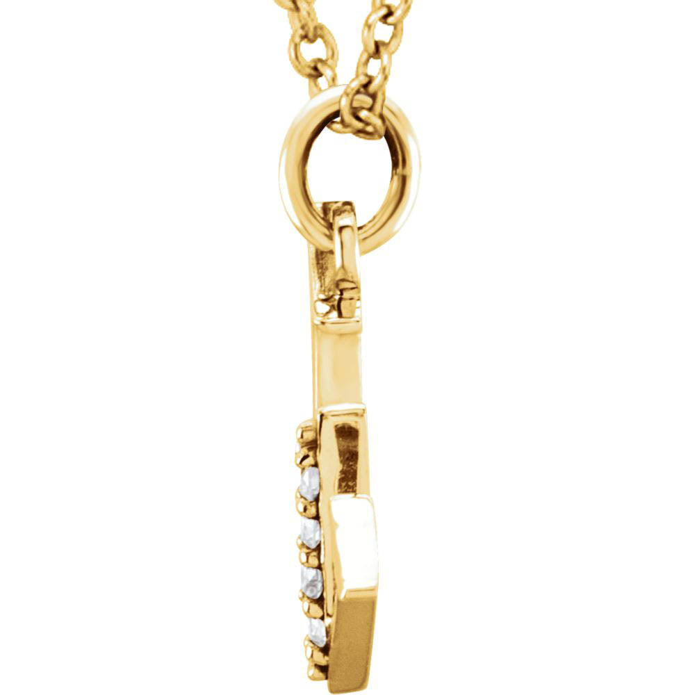 Alternate view of the The Abbey 14k Yellow Diamond Lower Case Initial 'w' Necklace 16 Inch by The Black Bow Jewelry Co.