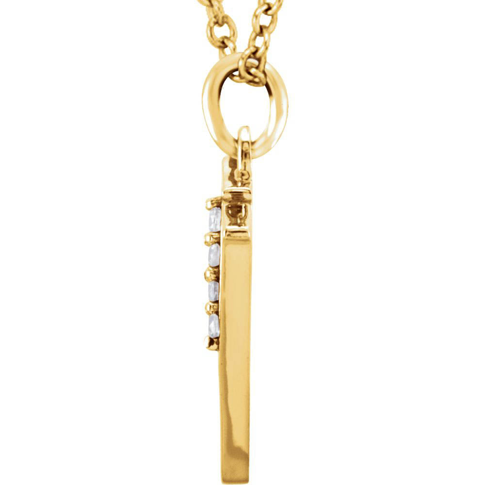 Alternate view of the The Abbey 14k Yellow Diamond Lower Case Initial 'y' Necklace 16 Inch by The Black Bow Jewelry Co.