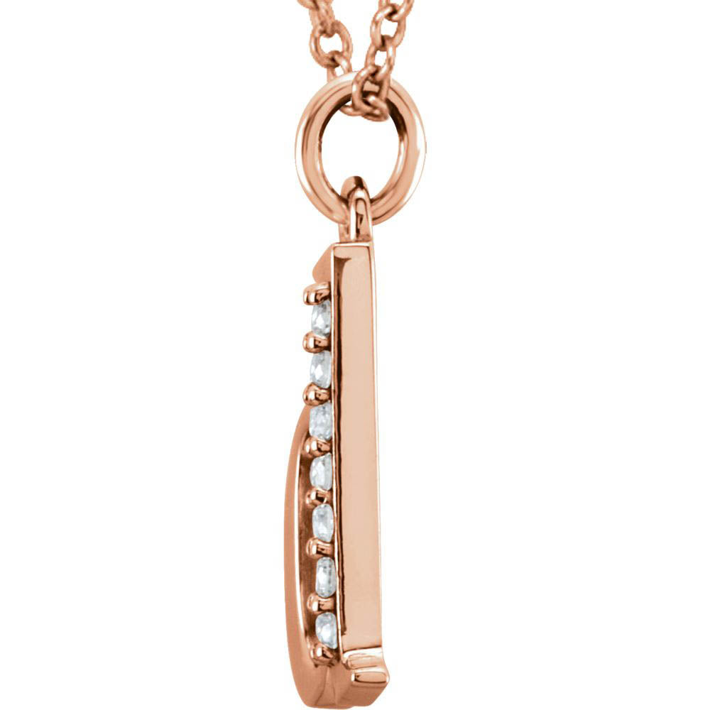 Alternate view of the The Abbey 14k Rose Gold Diamond Lower Case Initial 'd' Necklace 16 In by The Black Bow Jewelry Co.