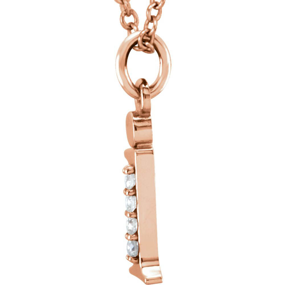 Alternate view of the The Abbey 14k Rose Gold Diamond Lower Case Initial 'i' Necklace 16 In by The Black Bow Jewelry Co.