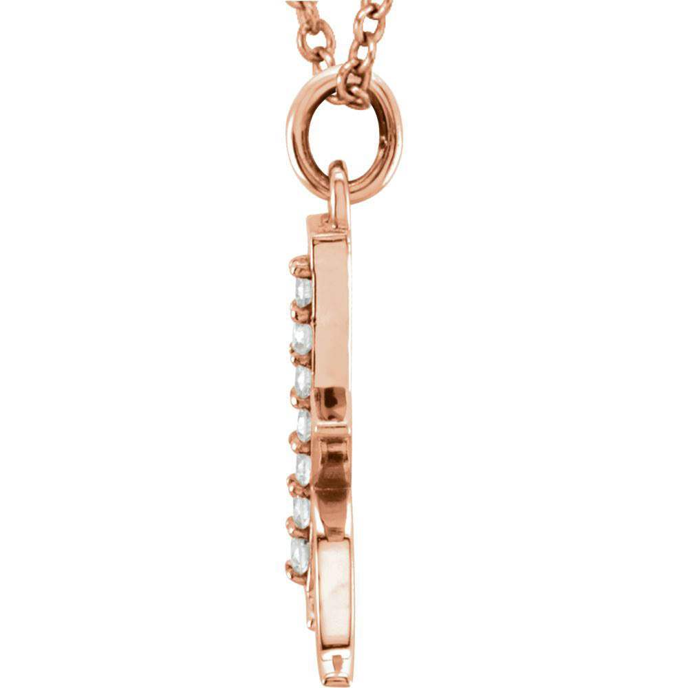 Alternate view of the The Abbey 14k Rose Gold Diamond Lower Case Initial 'k' Necklace 16 In by The Black Bow Jewelry Co.