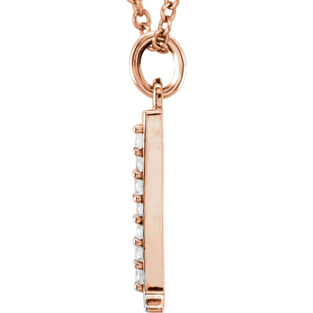 Alternate view of the The Abbey 14k Rose Gold Diamond Lower Case Initial 'l' Necklace 16 In by The Black Bow Jewelry Co.